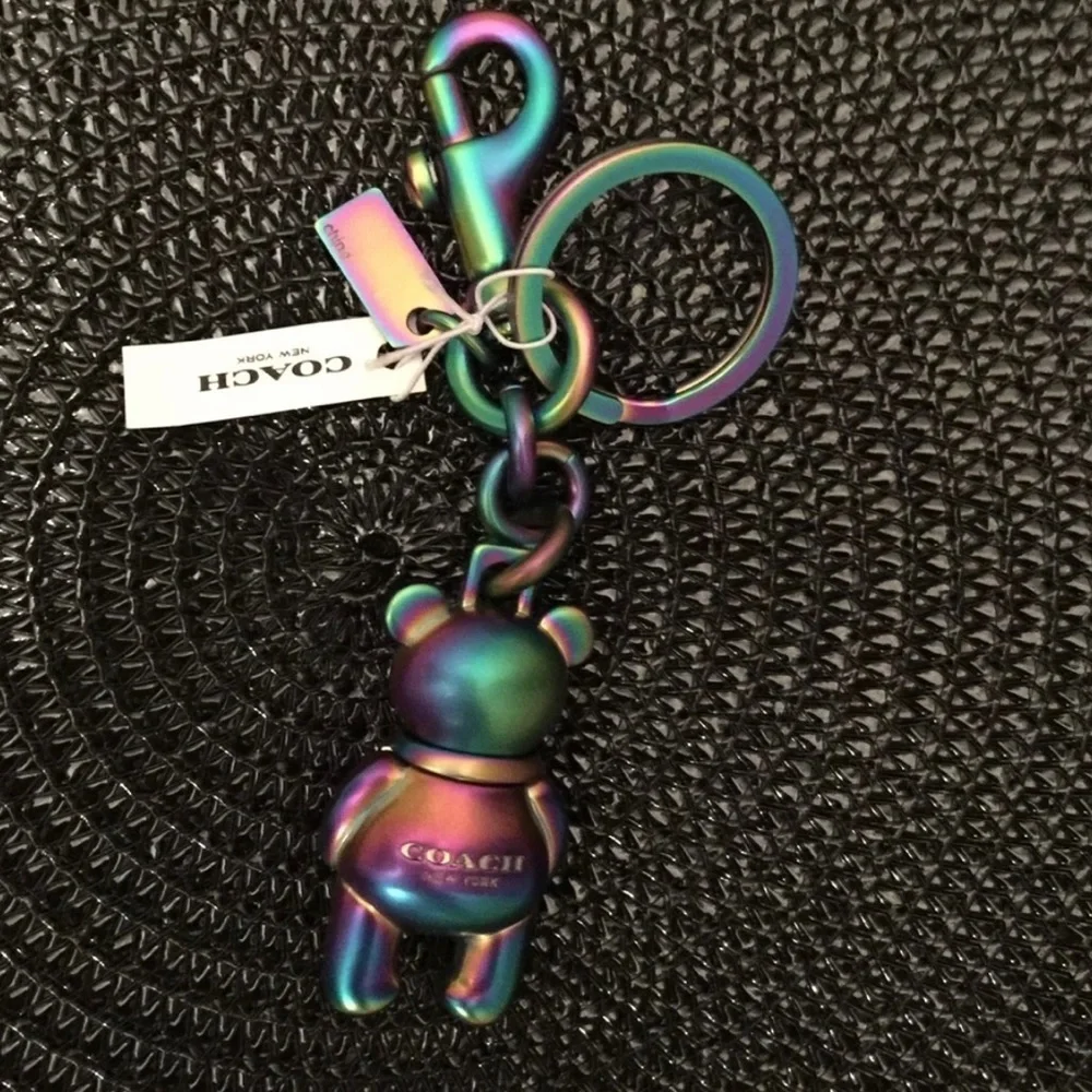 COACH HOLOGRAM TEDDY BEAR KEY FOB NWT